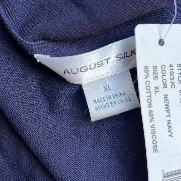 AUGUST SILK NAVY LONG CARDIGAN XL - Picture 2 of 5